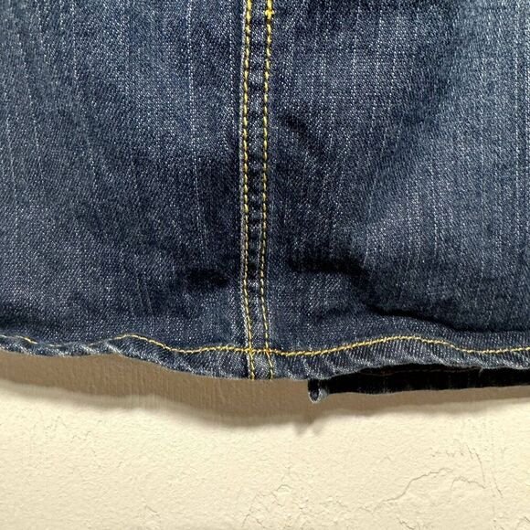 Vintage Daisy Fuentes Denim Skirt Dark Blue Jean Long Y2K 90s Modest Women sz 6 - Picture 7 of 11